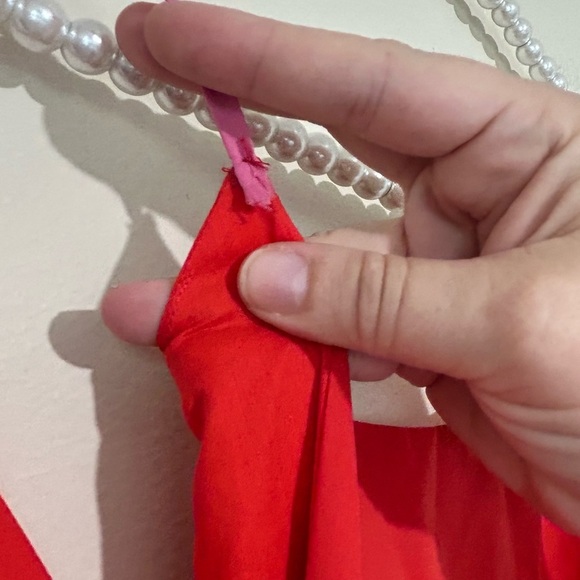 ❌SOLD❌STAUD Minerva Red & Pink Color Block Side Tie Maxi Dress SIZE XS - Picture 10 of 11